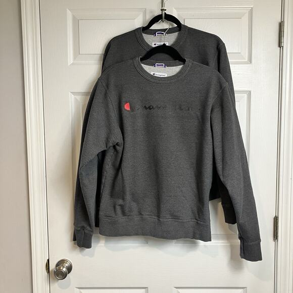 Champion Powerblend Graphic Logo Pullover Sweatshirt Gray Men’s Size S (2) - Picture 1 of 11